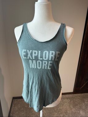 Urban Outfitters Truly Madly Deeply Olive Green Tank "Explore More" Small